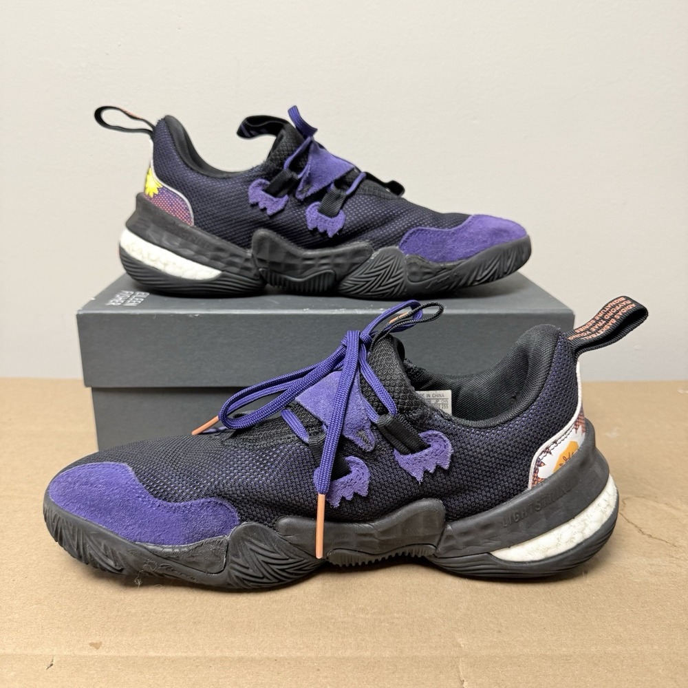 Adidas Trae Young‎ 1 Basketball Men Size 8 Purple Black Good CNY Floral GZ4627